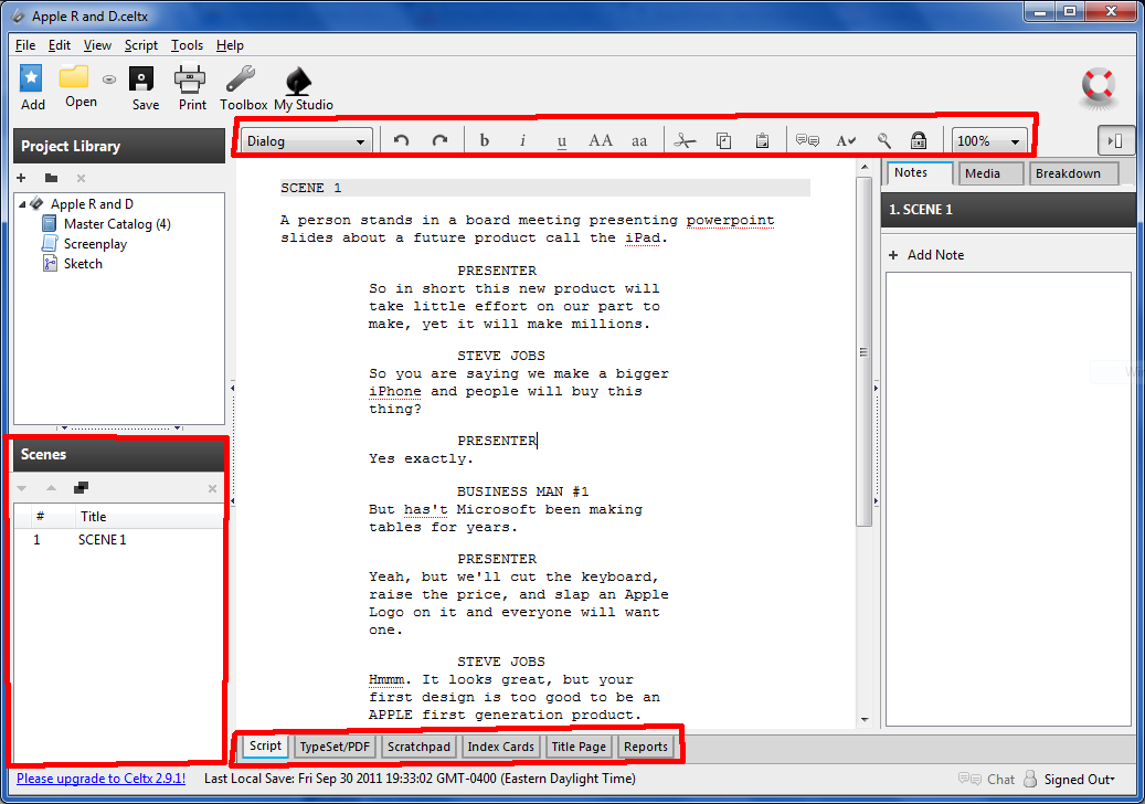 How to write a screenplay example